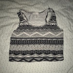 Black And white Crop Top
